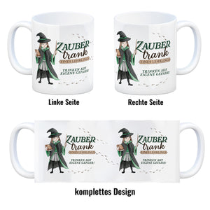 Zaubertrank Kaffeebecher mit Zauberschülerin