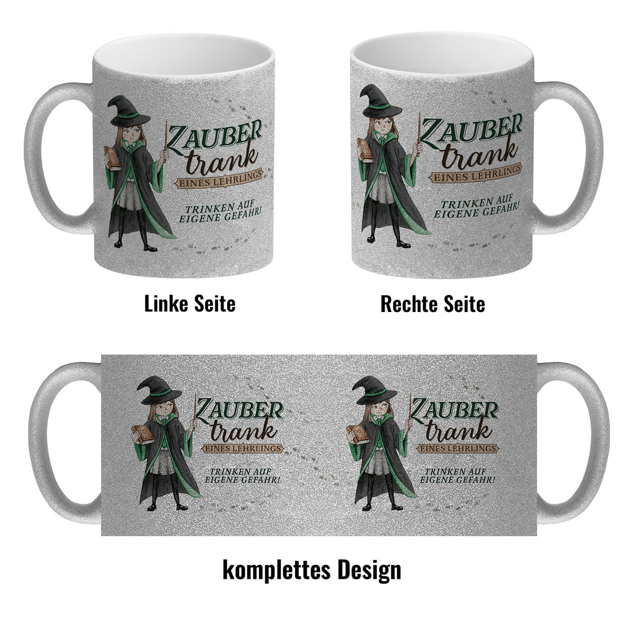 Zaubertrank Kaffeebecher mit Zauberschülerin