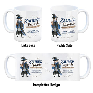 Zaubertrank Kaffeebecher mit Zauberschülerin