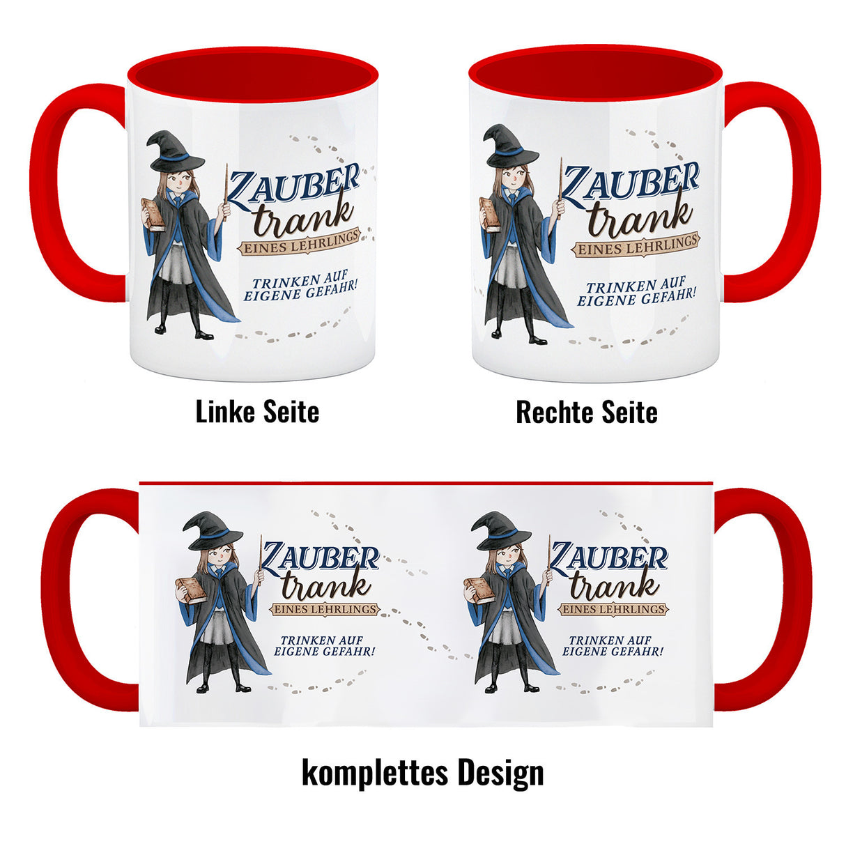 Zaubertrank Kaffeebecher mit Zauberschülerin