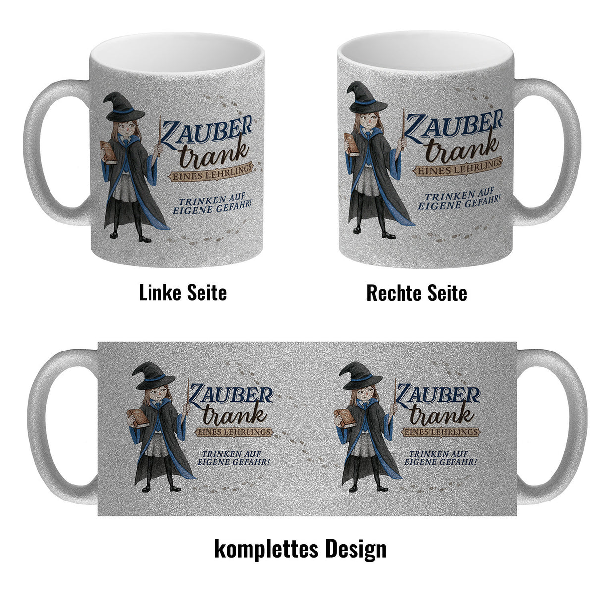 Zaubertrank Kaffeebecher mit Zauberschülerin