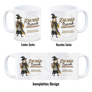 Zaubertrank Kaffeebecher mit Zauberschülerin