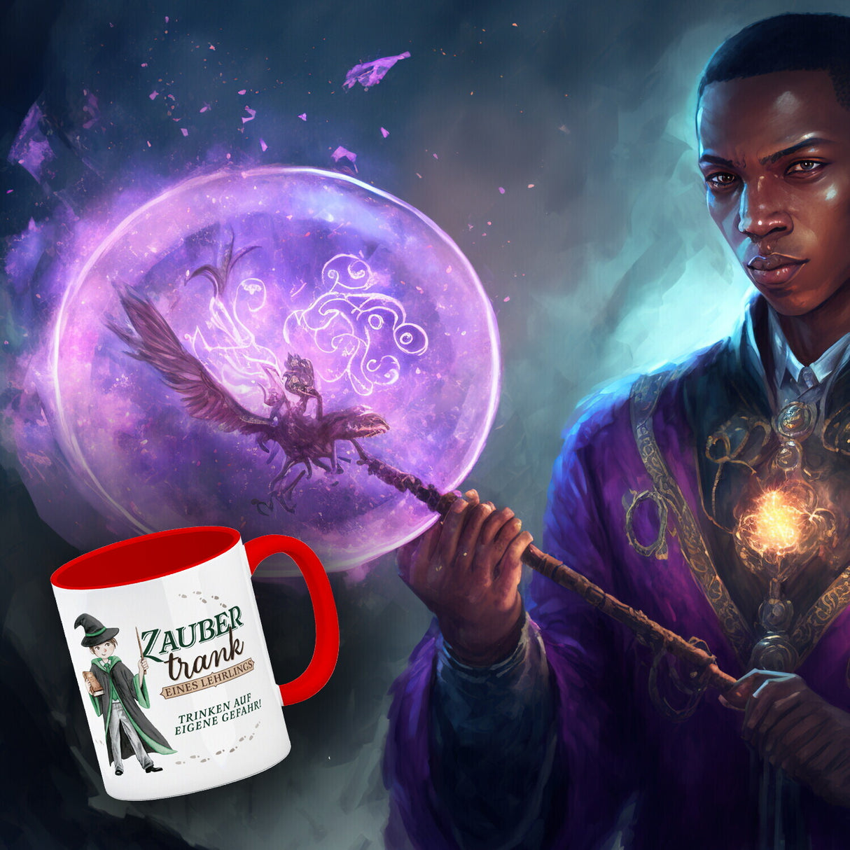 Zaubertrank Kaffeebecher mit Zauberschüler