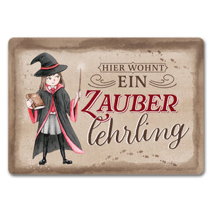 Zauberlehrling Fußmatte in 35x50 cm mit Zauberschülerin