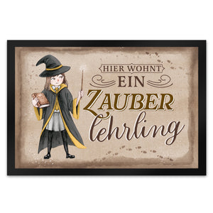 Zauberlehrling Fußmatte in 35x50 cm mit Zauberschülerin