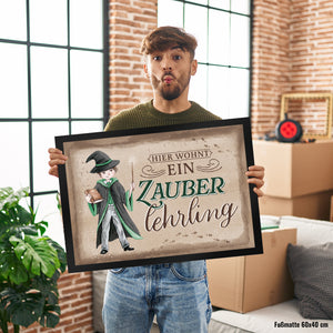 Zauberlehrling Fußmatte in 35x50 cm mit Zauberschüler