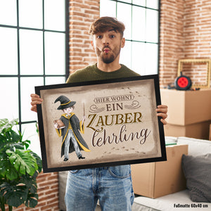 Zauberlehrling Fußmatte in 35x50 cm mit Zauberschüler