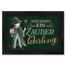 Zauberlehrling Fußmatte in 35x50 cm mit Zauberschüler mit dunklem Hintergrund