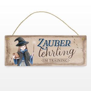 Zauberlehrling im Training Metallschild mit Zauberschülerin