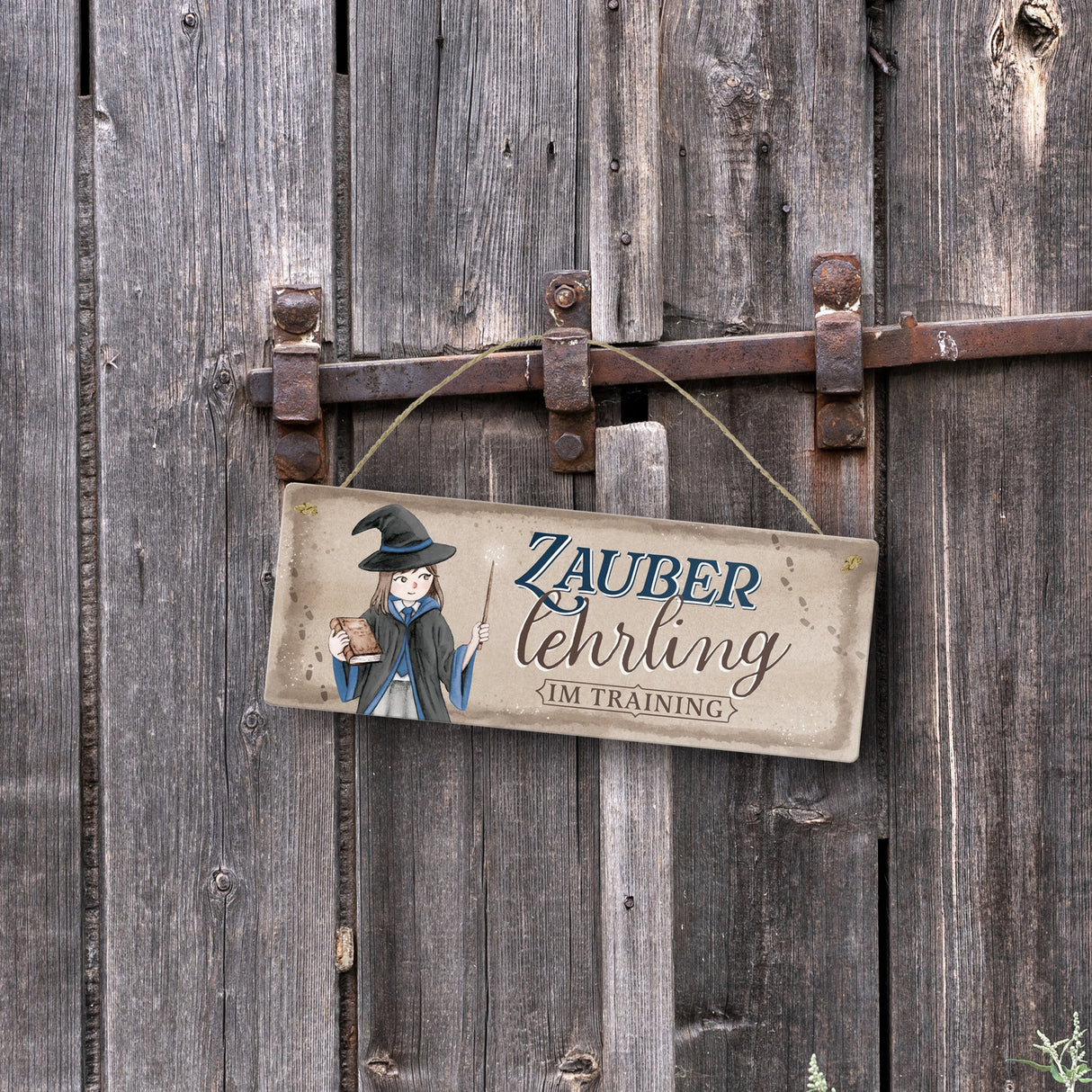 Zauberlehrling im Training Metallschild mit Zauberschülerin