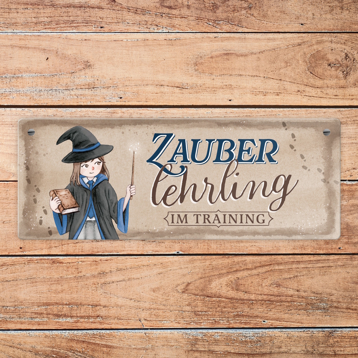 Zauberlehrling im Training Metallschild mit Zauberschülerin