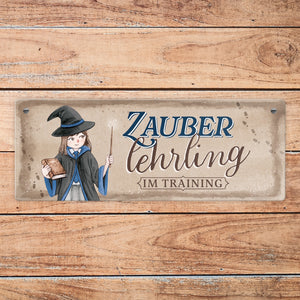 Zauberlehrling im Training Metallschild mit Zauberschülerin