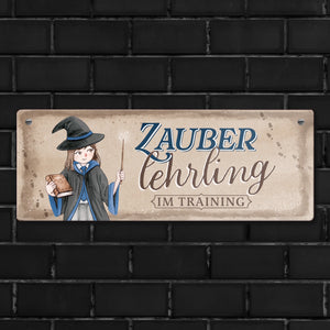 Zauberlehrling im Training Metallschild mit Zauberschülerin