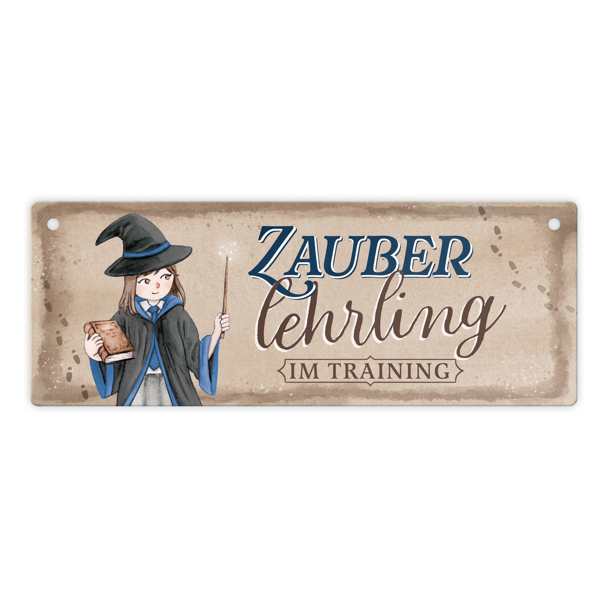 Zauberlehrling im Training Metallschild mit Zauberschülerin