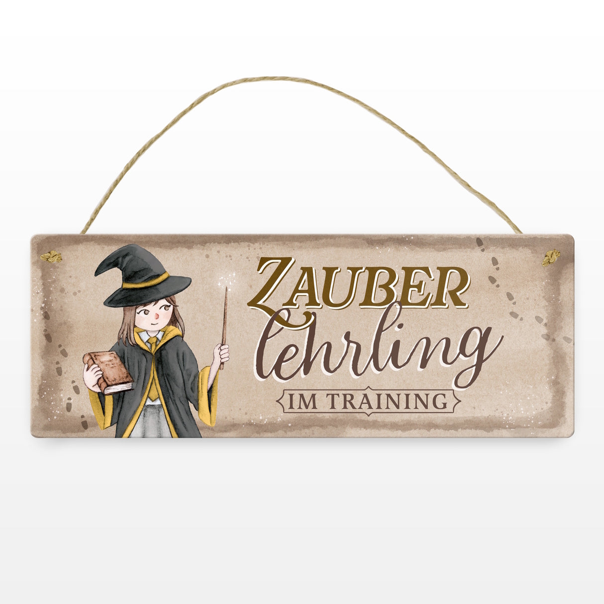 Zauberlehrling im Training Metallschild mit Zauberschülerin