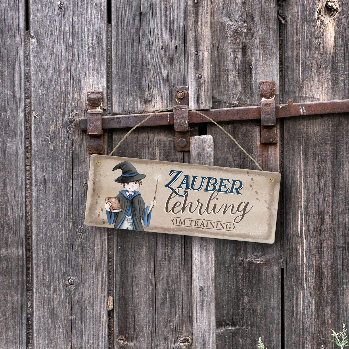Zauberlehrling im Training Metallschild mit Zauberschüler