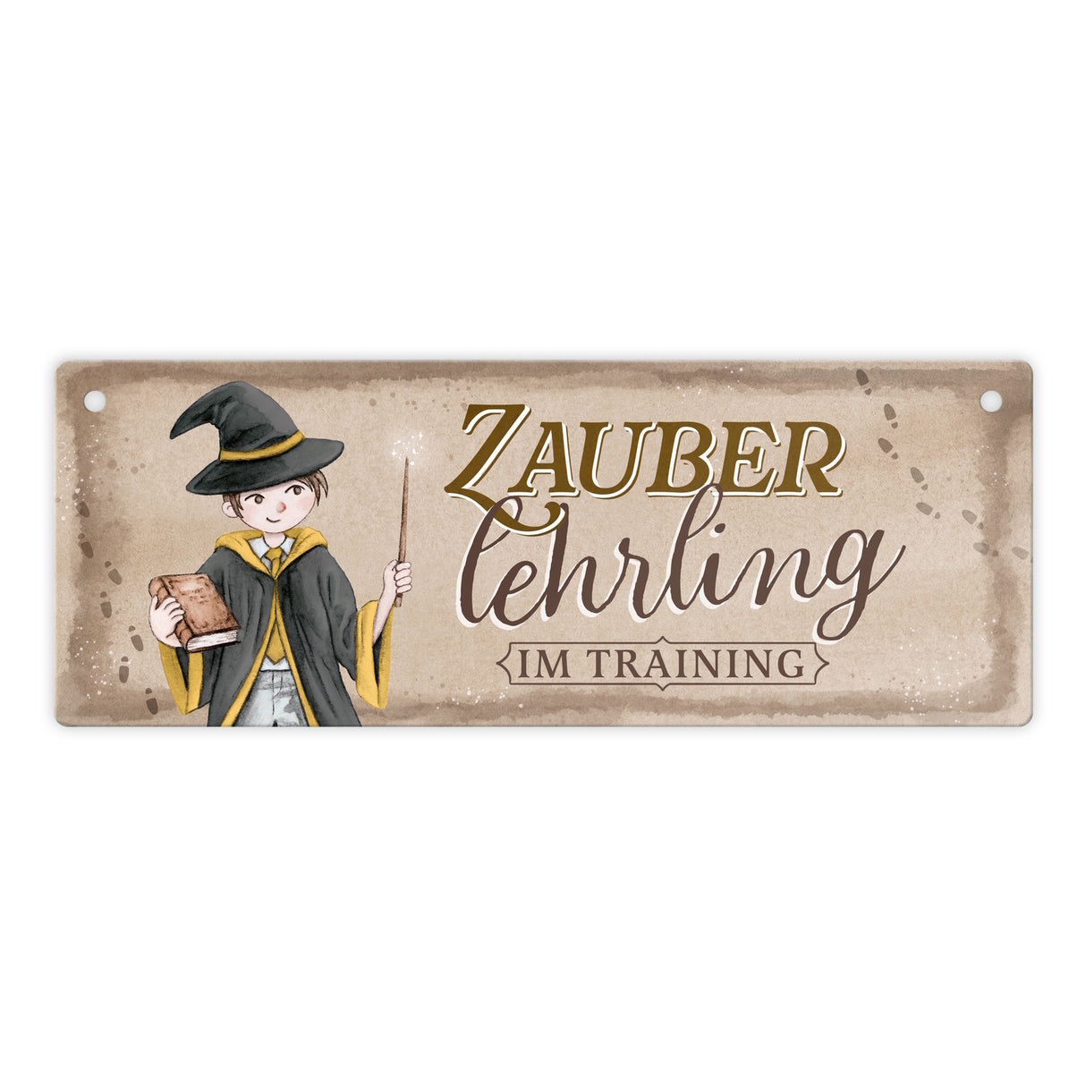 Zauberlehrling im Training Metallschild mit Zauberschüler