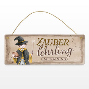 Zauberlehrling im Training Metallschild mit Zauberschüler