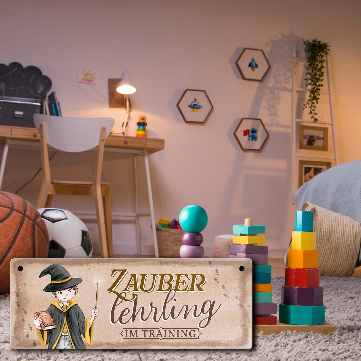 Zauberlehrling im Training Metallschild mit Zauberschüler