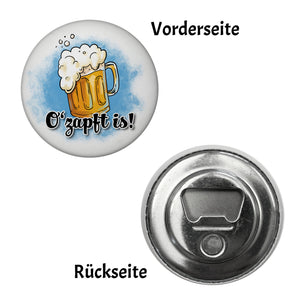 O’zapft is! Magnet rund mit Bierkrug