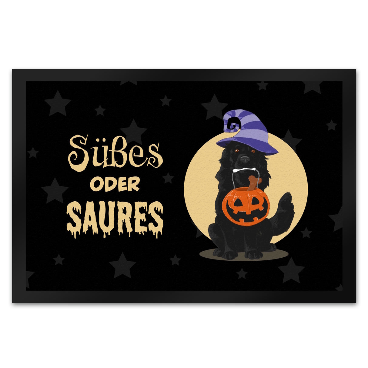 Süßes oder Saures Fußmatte in 35x50 cm mit niedlichem Hund