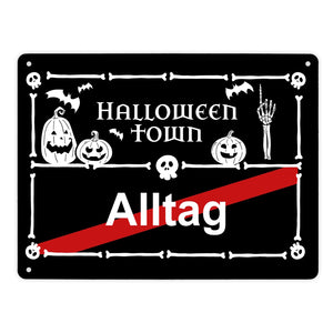 Halloween Town Ortsschild Metallschild in 15x20 cm für deine Halloweenparty
