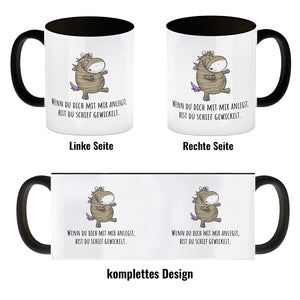 Einhorn-Mumie Kaffeebecher mit Spruch Du bist doch schief gewickelt