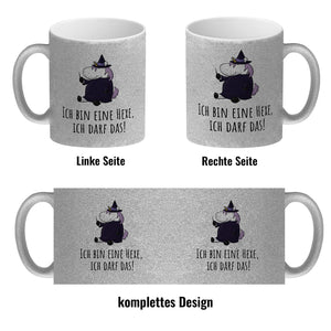 Einhorn-Hexe Kaffeebecher mit Spruch Ich bin eine Hexe ich darf das