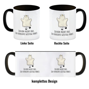 Einhorn-Geist Kaffeebecher mit Spruch Ich bin nicht faul Ich verrichte geistige Arbeit