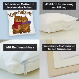 Kuschelzeit Kissen mit niedlichem Bärenpärchen