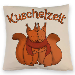Kuschelzeit Kissen mit niedlichem Eichhörnchenpärchen