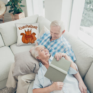Kuschelzeit Kissen mit niedlichem Eichhörnchenpärchen