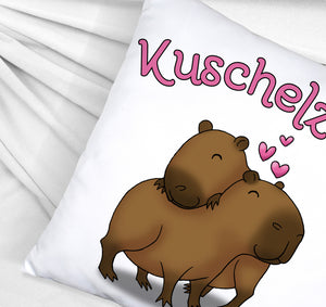 Kuschelzeit Kissen mit niedlichem Capybarapärchen