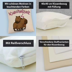 Kuschelzeit Kissen mit niedlichem Capybarapärchen