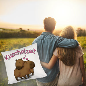 Kuschelzeit Kissen mit niedlichem Capybarapärchen