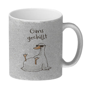 Gilbert die Gans Kaffeebecher mit Spruch Gans gechillt