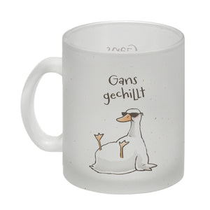 Gilbert die Gans Kaffeebecher mit Spruch Gans gechillt