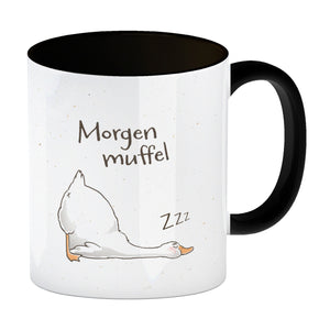 Gilbert die Gans Kaffeebecher mit Spruch Morgenmuffel