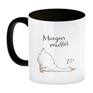 Gilbert die Gans Kaffeebecher mit Spruch Morgenmuffel