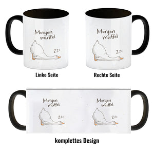 Gilbert die Gans Kaffeebecher mit Spruch Morgenmuffel