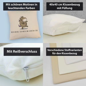Einhorn-Mumie Kissen mit Spruch Hier wickel ich mich am liebsten ein