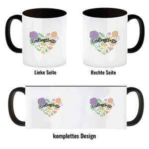Lieblingstasse Kaffeebecher mit Blumen in Herzform