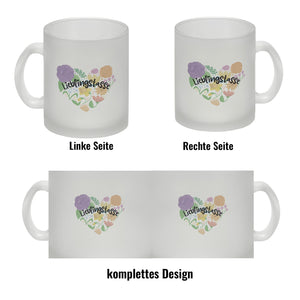 Lieblingstasse Kaffeebecher mit Blumen in Herzform
