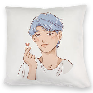 K-Pop Kissen mit Manga Charakter in Farbe