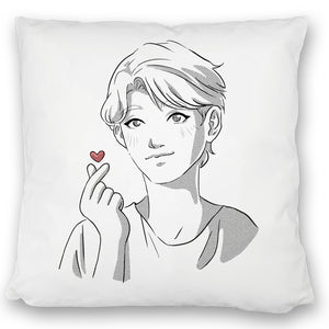 K-Pop Kissen mit Manga Charakter in Farbe