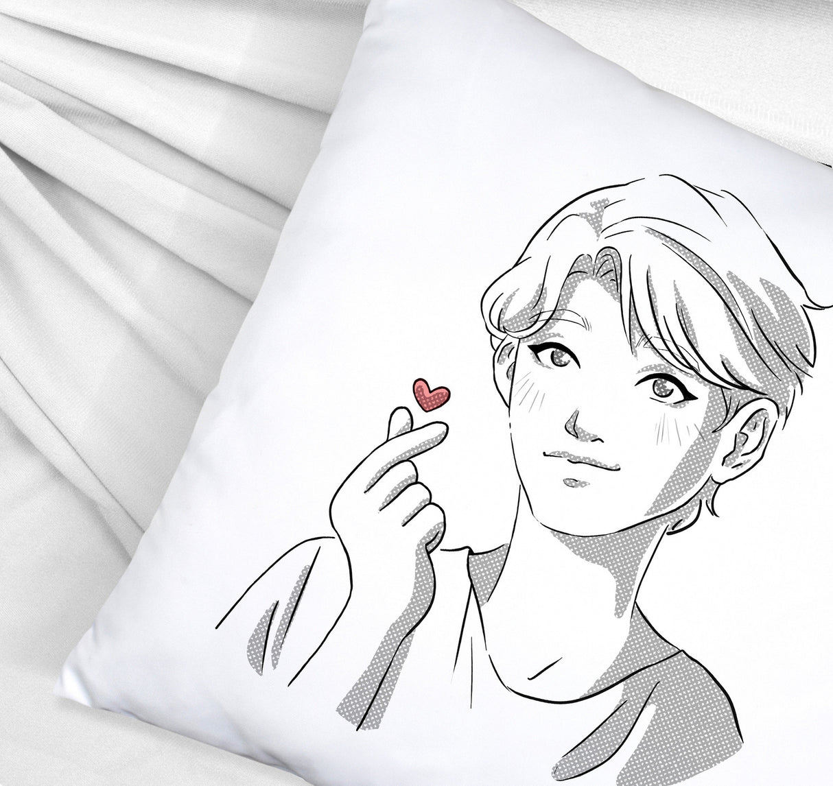 K-Pop Kissen mit Manga Charakter in Farbe