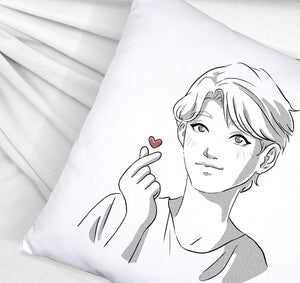 K-Pop Kissen mit Manga Charakter in Farbe
