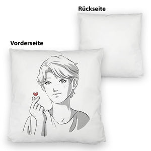 K-Pop Kissen mit Manga Charakter in Farbe