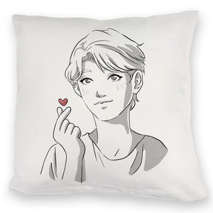 K-Pop Kissen mit Manga Charakter in Farbe