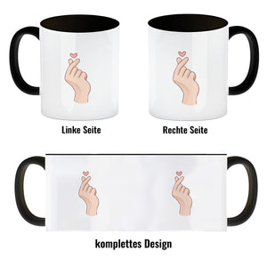 K-Pop Kaffeebecher in Farbe mit Herzsymbol